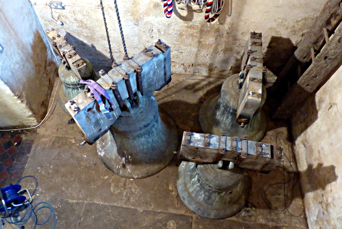 Large bell on floor